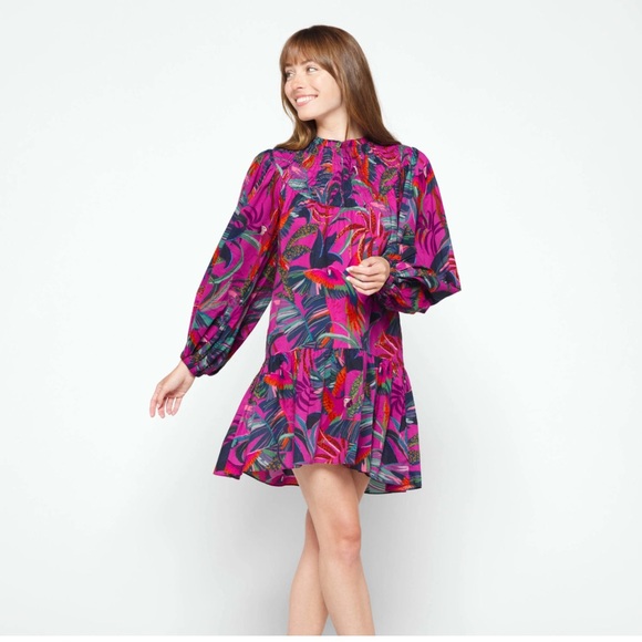 FARM Rio Dresses & Skirts - Farm Rio Rainbow Macaws Mini Dress